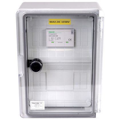   TRACON SPBPVDC1 Túlfeszültség-védelmi doboz fotovoltaikus rendszerekhez 280×210×130mm, IP65, DC1+2, Un=1000VDC