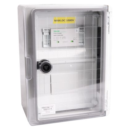   TRACON SPBPVDC1B Túlfeszültség-védelmi doboz fotovoltaikus rendszerekhez 280×210×130mm, IP65, DC1+2, Un=1000VDC