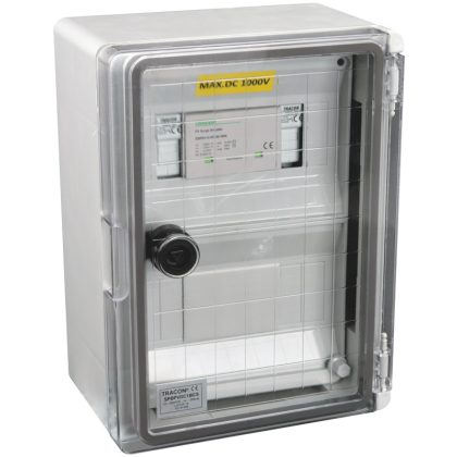   TRACON SPBPVDC1BCS Túlfeszültség-védelmi doboz fotovoltaikus rendszerekhez 320x210x130mm, IP65, DC1+2, Un=1000VDC