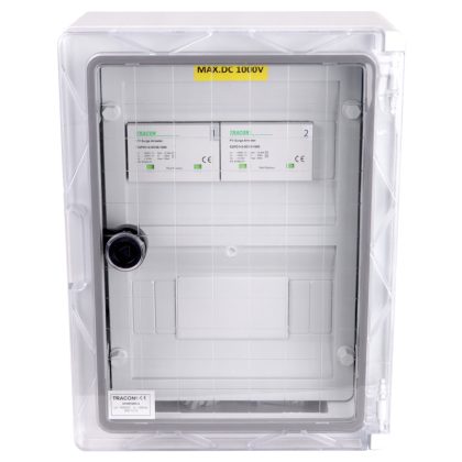   TRACON SPBPVDC2 Túlfeszültség-védelmi doboz fotovoltaikus rendszerekhez 330x250x130mm, IP65, DC1+2, Un=1000VDC