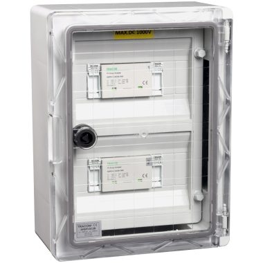 TRACON SPBPVDC2B Túlfeszültség-védelmi doboz fotovoltaikus rendszerekhez 330x250x130mm, IP65, DC1+2, Un=1000VDC