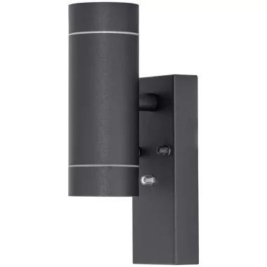 TRACON SPGU10IPFA2A Oldalfali spot lámpatest alkonykapcsolóval, kültéri,antracit 100-240VAC, 50Hz, 2xGU10, max.35W, 30lux, IP44