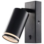 TRACON SPGU10LFB Oldalfali állítható spot lámpatest, fekete, kapcsolóval 100-240VAC, 50Hz,
