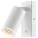   TRACON SPGU10LFW Oldalfali állítható spot lámpatest, fehér, kapcsolóval 100-240VAC, 50Hz, 1xGU10, max.35W