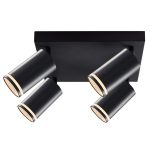   TRACON SPGU10LMAN4B Mennyezeti állítható spot lámpatest, fekete 100-240VAC, 50Hz, 4xGU10, max.4x35W