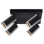   TRACON SPGU10LMAN4B Mennyezeti állítható spot lámpatest, fekete 100-240VAC, 50Hz, 4xGU10, max.4x35W