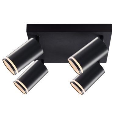 TRACON SPGU10LMAN4B Mennyezeti állítható spot lámpatest, fekete 100-240VAC, 50Hz, 4xGU10, max.4x35W
