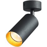   TRACON SPGU10MA1GB Mennyezeti állítható spot lámpatest, fekete, arany reflektor 100-240VAC, 50Hz, 1xGU10, max.35W