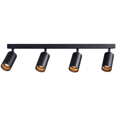 TRACON SPGU10MA4B Mennyezeti állítható spot lámpatest, fekete 100-240VAC, 50Hz, 4xGU10, ma