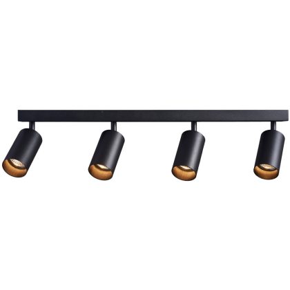   TRACON SPGU10MA4B Mennyezeti állítható spot lámpatest, fekete 100-240VAC, 50Hz, 4xGU10, max.4x35W