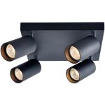   TRACON SPGU10MAN4B Mennyezeti állítható spot lámpatest, fekete 100-240VAC, 50Hz, 4xGU10, max.4x35W