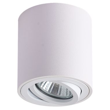 TRACON SPGU10MDW Mennyezeti spot lámpatest, hengeres, dönthető, fehér 100-240VAC, 50Hz, 1xGU10, max.35W