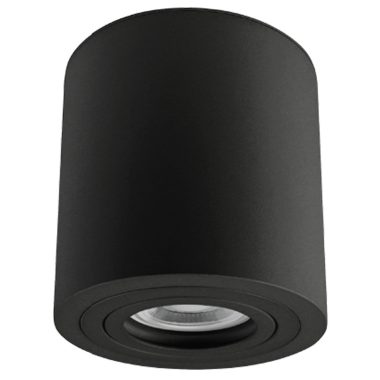 TRACON SPGU10MIPB Mennyezeti védett spot lámpatest, hengeres, fekete 100-240VAC, 50Hz, 1xGU10, max.35W, IP44