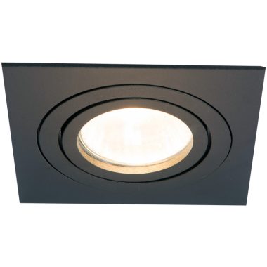 TRACON SPND1B Süllyesztett spot lámpatest, négyzetes, dönthető, fekete 93x93x24mm