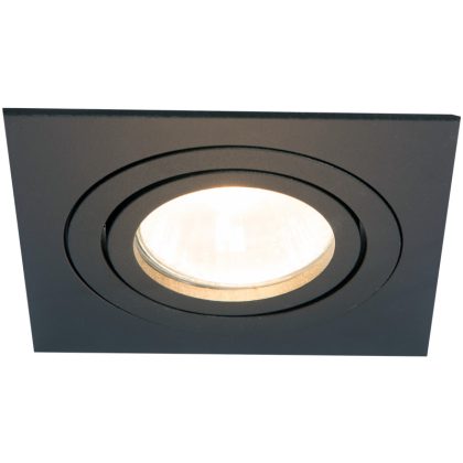 TRACON SPND1B Süllyesztett spot lámpatest, négyzetes, dönthető, fekete 93x93x24mm