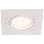 TRACON SPND1W Süllyesztett spot lámpatest, négyzetes, dönthető, fehér 93x93x24mm