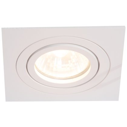 TRACON SPND1W Süllyesztett spot lámpatest, négyzetes, dönthető, fehér 93x93x24mm