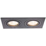 TRACON SPND2B Süllyesztett spot lámpatest, négyzetes, dönthető, fekete 173x93x24mm