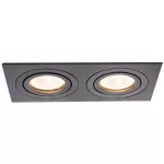   TRACON SPND2B Süllyesztett spot lámpatest, négyzetes, dönthető, fekete 173x93x24mm