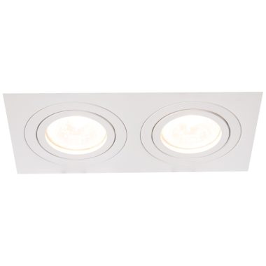 TRACON SPND2W Süllyesztett spot lámpatest, négyzetes, dönthető, fehér 173x93x24mm