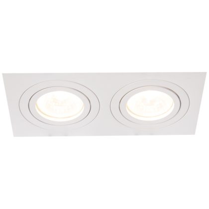   TRACON SPND2W Süllyesztett spot lámpatest, négyzetes, dönthető, fehér 173x93x24mm