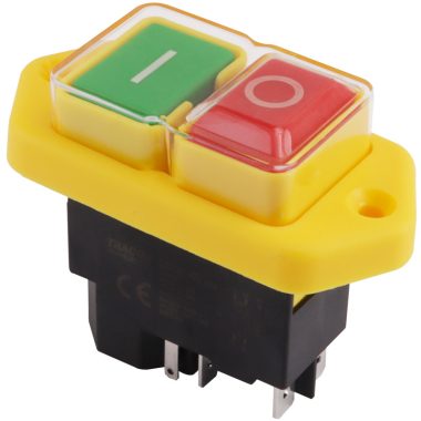 TRACON SSTM-045 Relés biztonsági kapcsoló, csavarozható, sárga kerettel 5PIN, 230 VAC, 12A