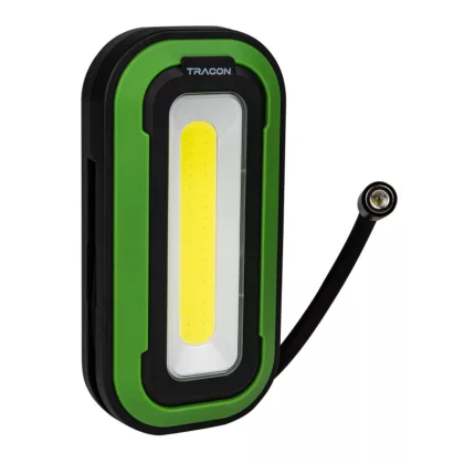   TRACON STLS10W Akkumulátoros LED kézi lámpa 10+2W, 6500K, 3,7V, 1800mAh, 500/110lm,  4h, IP44