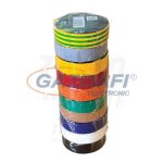   TRACON SZIG-SET10-15 Szigetelőszalag válogatás különböző színekben, 10 db/cs10m×15mm, PVC, 0-90°C, 40kV/mm
