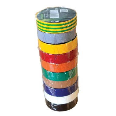 TRACON SZIG-SET10-15 Szigetelőszalag válogatás különböző színekben, 10 db/cs10m×15mm, PVC, 0-90°C, 40kV/mm