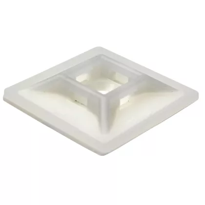   TRACON TALP280 Öntapadós/csavarozható, 4oldalt fűzhető kötegelő talp,natúr 28×28mm, d=5,7mm, PA6.6, 3M