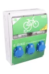 TRACON TBCS01 Elektromos kerékpár töltőállomás védelemmel Prot.:RCCB,MCB,Out:3×SCHUKO