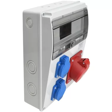 TRACON TDB10-11M Csatlakozó doboz, védelem nélkül Out:2×SCHUKO+1×32A(3P+N+E)