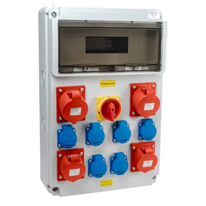   TRACON TDB13-16MK Csatlakozó doboz, védelem nélkül, főkapcsolóval Out:6×SCHUKO+2×16A(3P+N+E)+2×32A(3P+N+E)