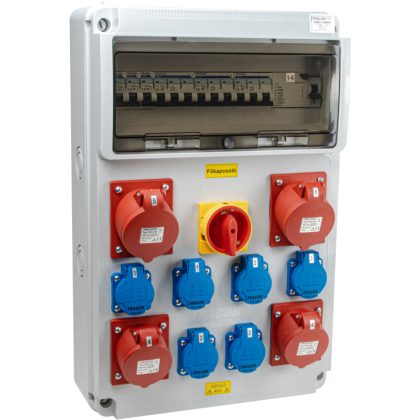 TRACON TDB13-16MVK Csatlakozó doboz védelemmel,főkapcs.,vezetékezett,készre sz. Prot.:RCCB