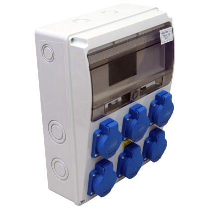   TRACON TDB14-11M Csatlakozó doboz, védelem nélkül Out:6×SCHUKO