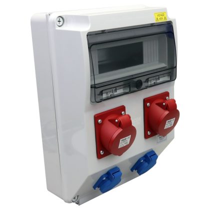   TRACON TDB15-12M Csatlakozó doboz, védelem nélkül Out:2×SCHUKO+2×16A(3P+N+E)