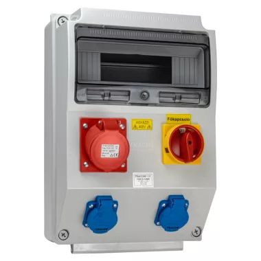 TRACON TDB15-12MK Csatlakozó doboz, védelem nélkül, főkapcsolóval Out:2×SCHUKO+1×16A(3P+N+E)