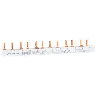 TRACON TFSS-LXN-36 Soroló sín, csapos kivitelű max.63A, 230/400VAC, 4P, 36mod, 640mm, L1-N,L2-N,L3-N TRACON TFSS-LXN-36 Soroló sín, csapos kivitelű max.63A, 230/400VAC, 4P, 36mod, 640mm, L1-N,L2-N,L3-N