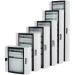   TRACON TGE6018025 Ívelt biztonsági üvegajtós fémelosztószekrény 600×1800×250 / 264M (24×11 rows)