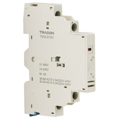 TRACON TGV3-D0101 Túlterhelési kijelző kioldásjelzővel és segédérintkezővel 1xNC+1xNC