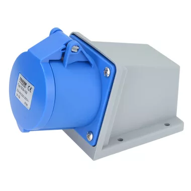 TRACON TICS-123 Felületre szerelhető ipari csatlakozóaljzat 32A, 250V, 2P+E, 6h, IP44