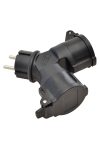 TRACON TICS-212GD Többférőhelyes átalakító csatlakozó, fekete 250 VAC, 16 A, 2xSCHUKO, max TRACON TICS-212GD Többférőhelyes átalakító csatlakozó, fekete 250 VAC, 16 A, 2xSCHUKO, max