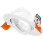   TRACON TLCPRDW Süllyesztett spot lámpatest, kerek, dönthető, fehér 85x85x25mm