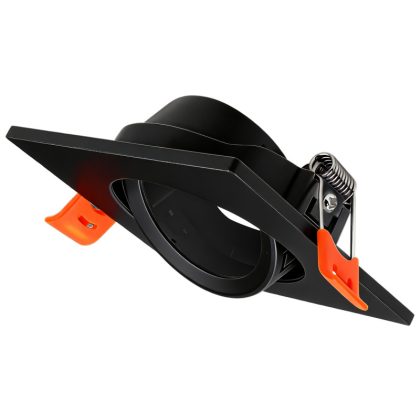   TRACON TLCPSDB Süllyesztett spot lámpatest, négyzetes, dönthető, fekete 85x85x25mm