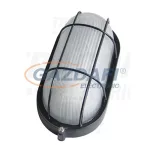   TRACON TLH-04 Fém hajólámpa, ovális, fekete, rácsos230V, 50Hz, E27, max.60W, IP44, EEI=A++, A+, A, B, C, D, E