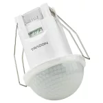   TRACON TMB-061E Mozgásérzékelő, infra, süllyesztett, fehér 220-240 VAC, 20 m, 360°, 10 s-30 min, 3-2000 lux, IP54