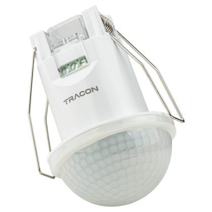   TRACON TMB-061E Mozgásérzékelő, infra, süllyesztett, fehér 220-240 VAC, 20 m, 360°, 10 s-30 min, <3-2000 lx, IP54