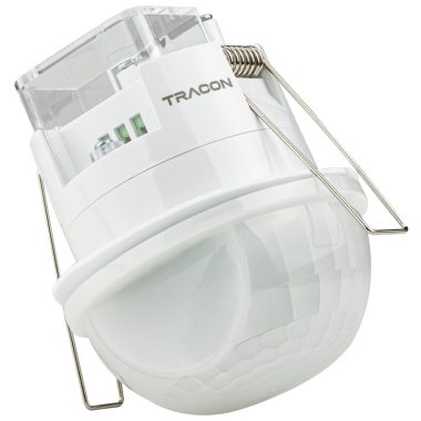 TRACON TMB-061F Mozgásérzékelő, infra, folyosóra, süllyesztett, fehér 220-240 VAC, 30 m, 360°, 10 s-15 min, <3-2000 lx