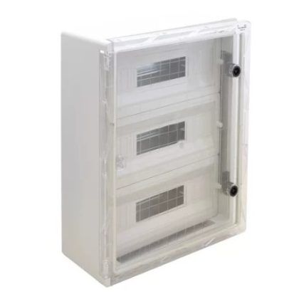   TRACON TME605022MT Műanyag elosztószekrény maszkos átlátszó ajtóval 3×22mod, H×W×D=600×500×220mm, IP65, IK10, 1000V AC/DC