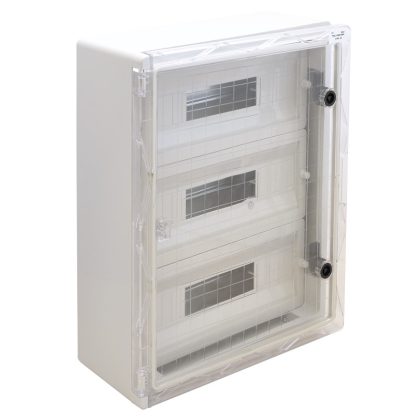   TRACON TME605022MT Műanyag elosztószekrény maszkos átlátszó ajtóval 3x22mod, HxWxD=600x500x220mm, IP65, IK10, 1000V AC/DC